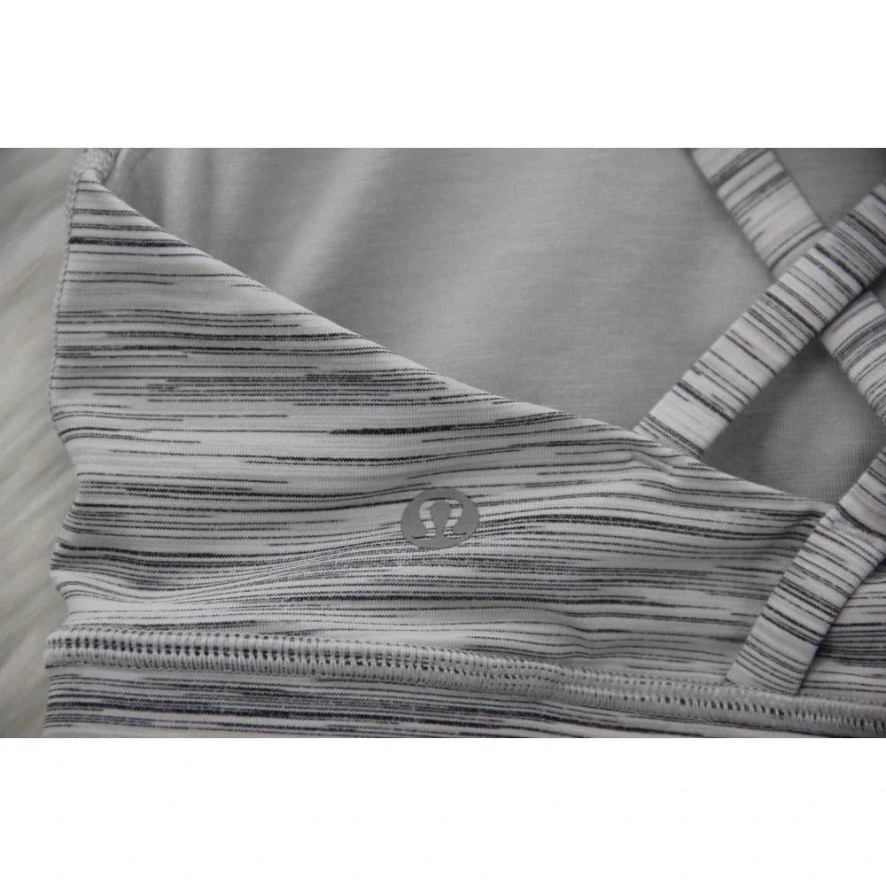 Lululemon Athletica Energy Bra Ombre Melange Space Dye Gray White 6 No Pads Yoga